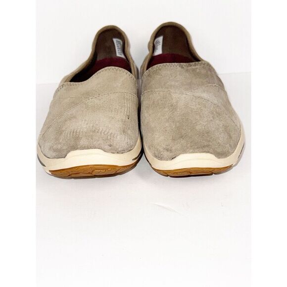 LL Bean Slip On Shoes Back Cove Stretch Nubuck Leather Comfort Outdoor Beige 8 - Picture 4 of 13
